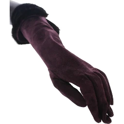 Purple Mink Fur Goatskin Suede Leather Gloves