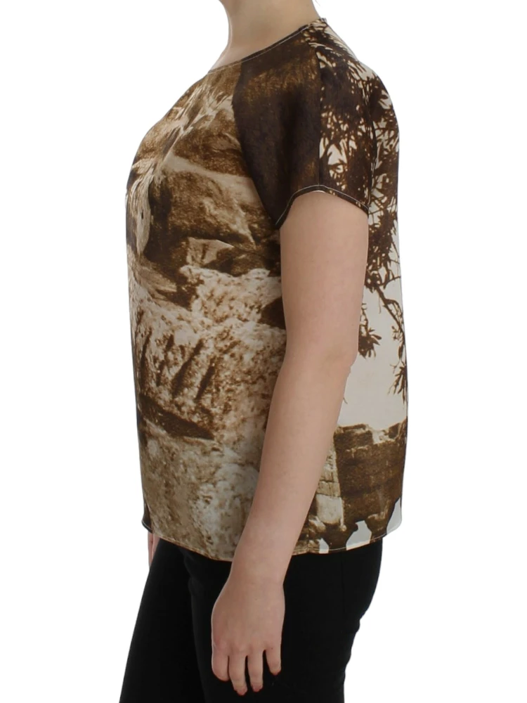 Brown Taormina silk blouse alternative