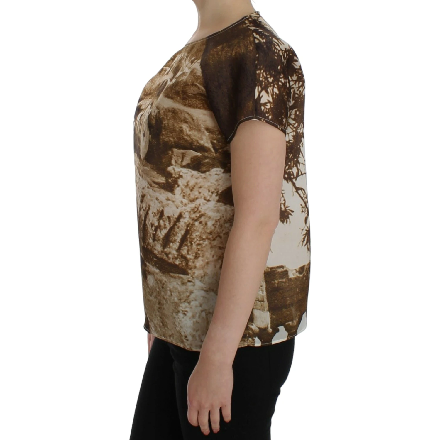 Brown Taormina silk blouse