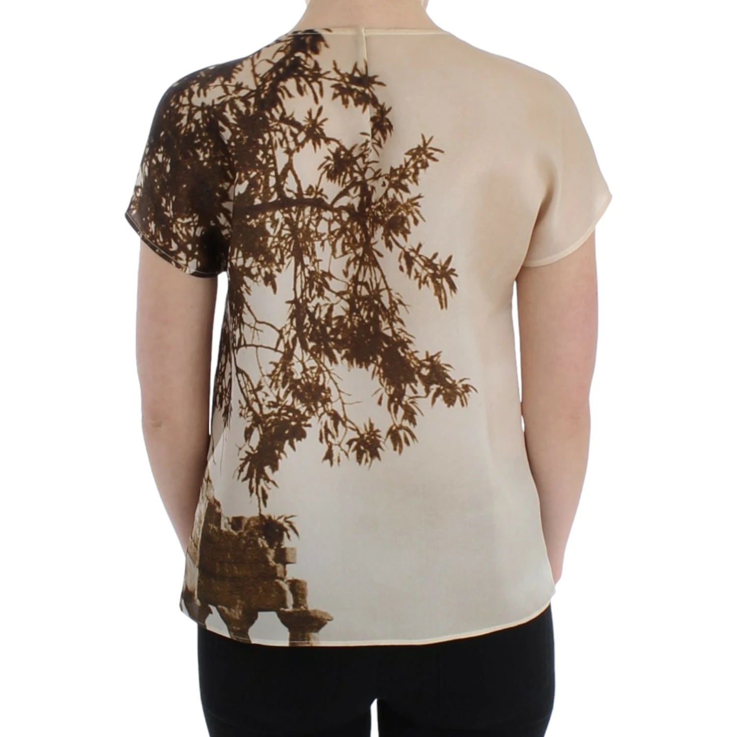 Brown Taormina silk blouse
