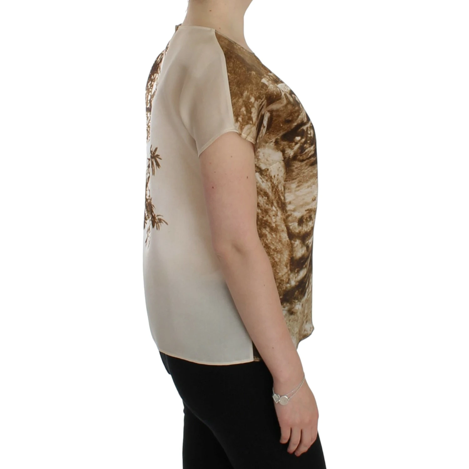 Brown Taormina silk blouse