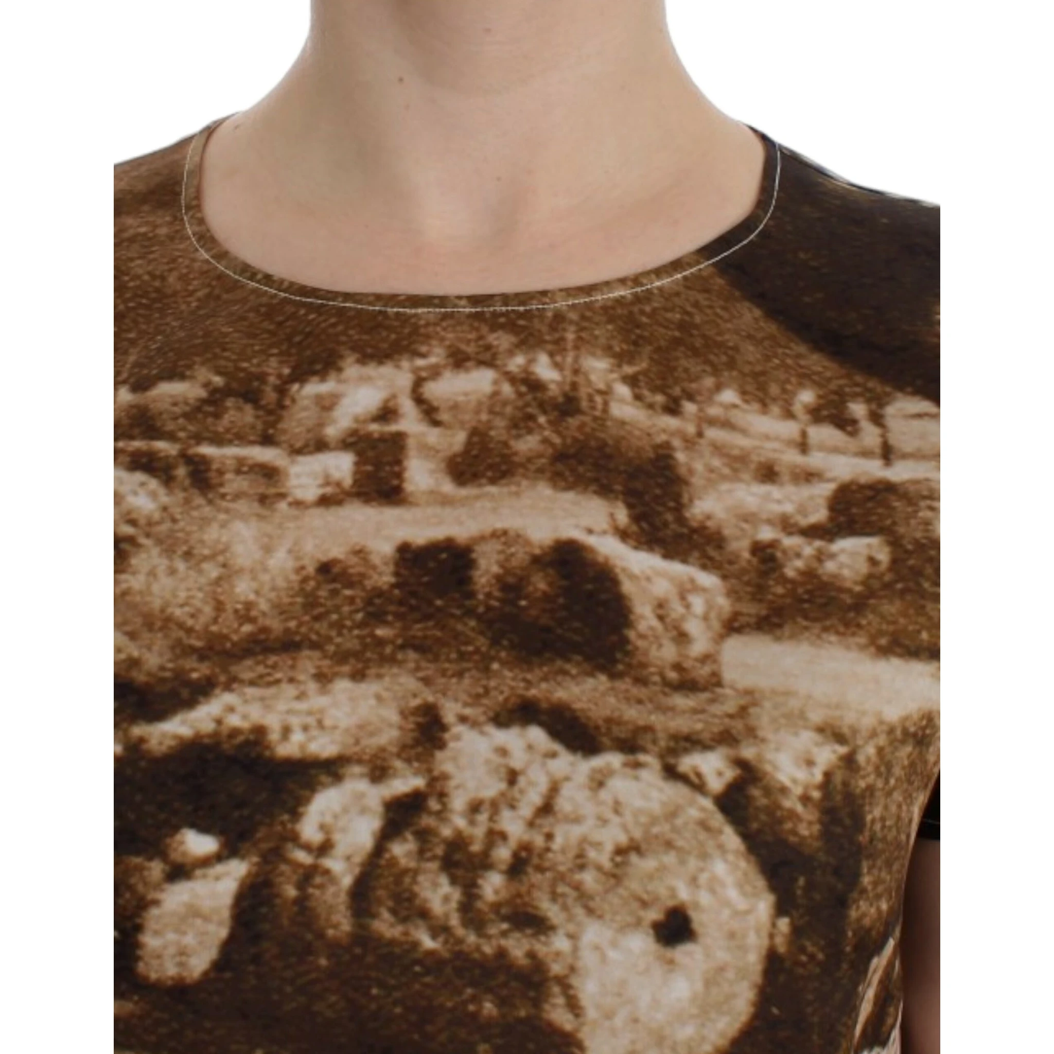 Brown Taormina silk blouse