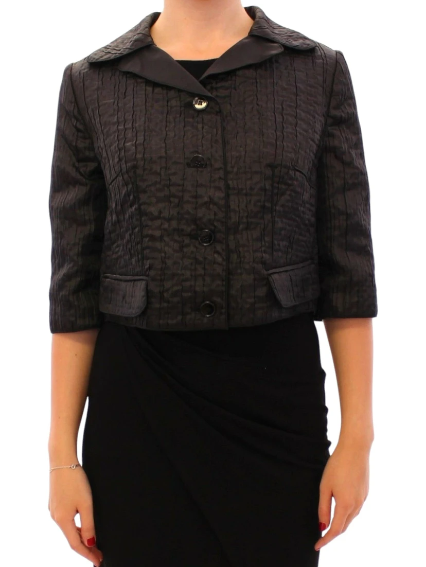 Black Short Bolero Shrug Jacket Coat