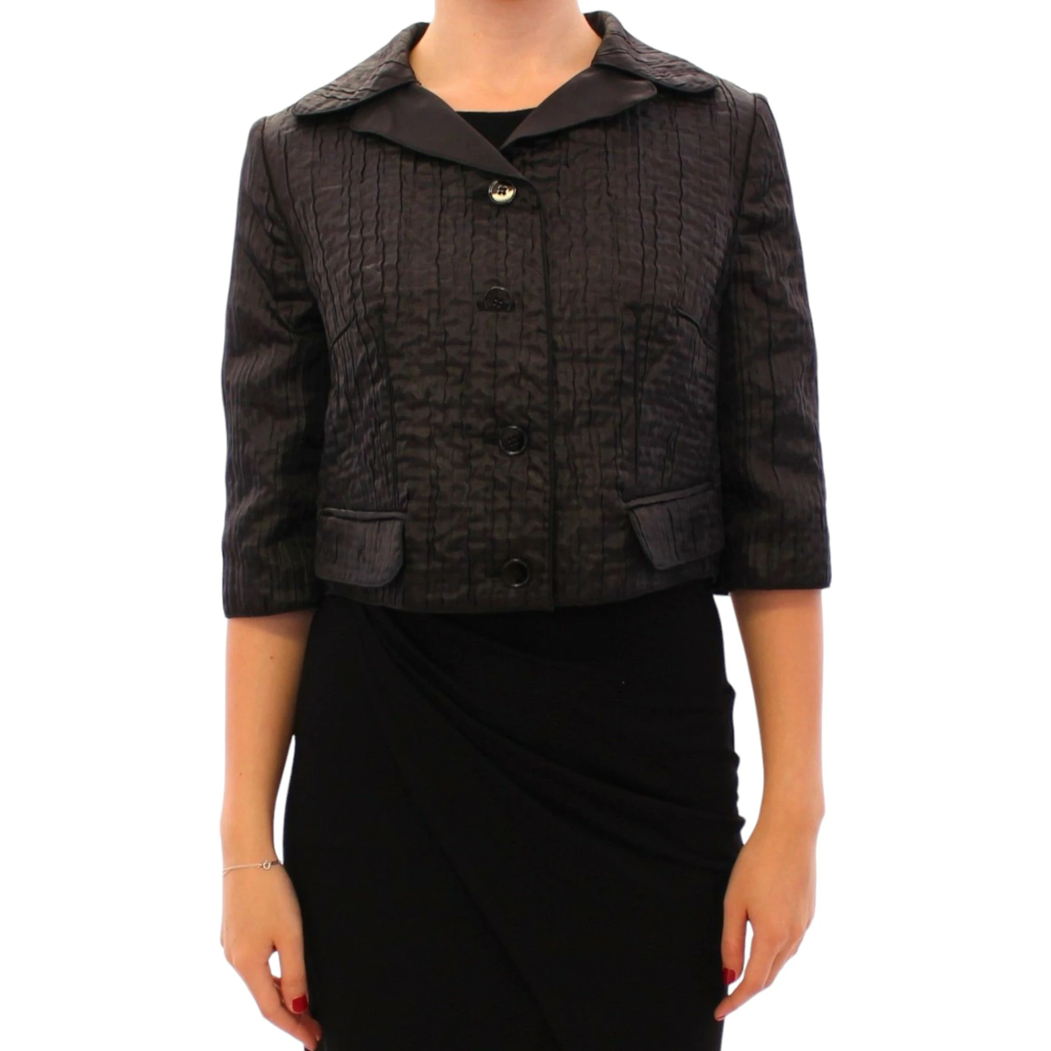 Black Short Bolero Shrug Jacket Coat