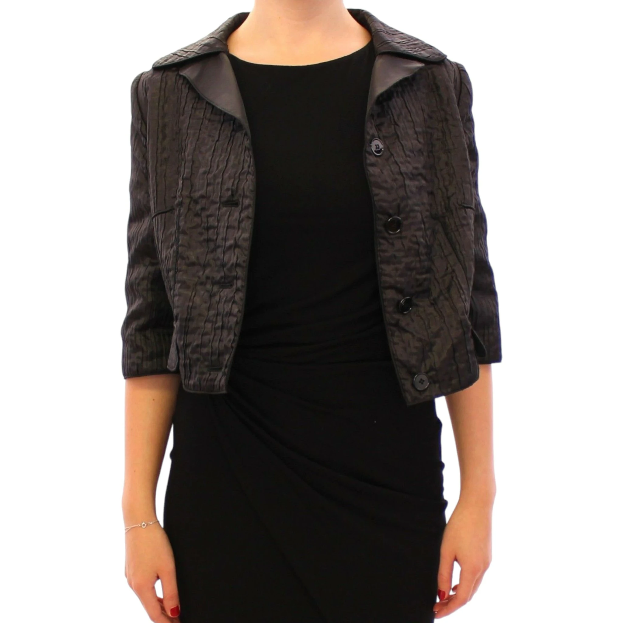Black Short Bolero Shrug Jacket Coat