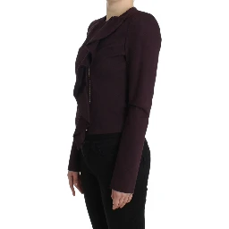 Purple Ruched Jacket Coat Blazer Short