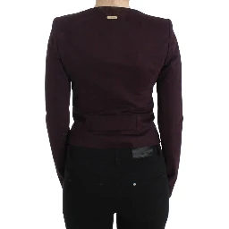 Purple Ruched Jacket Coat Blazer Short