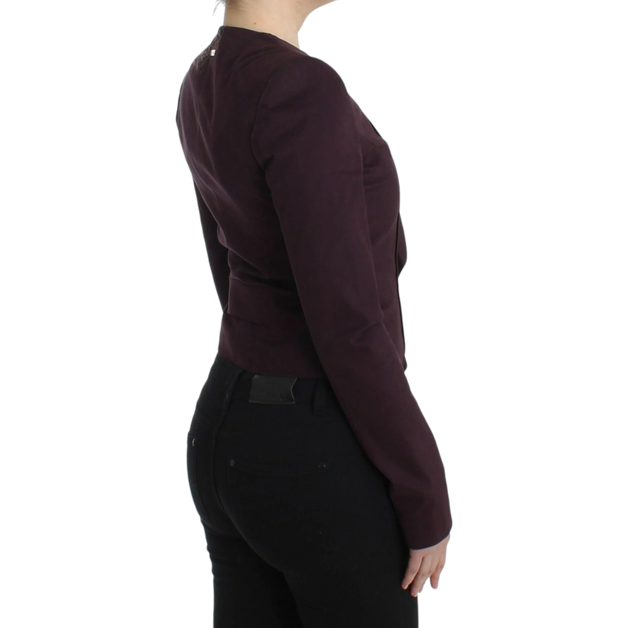 Purple Ruched Jacket Coat Blazer Short