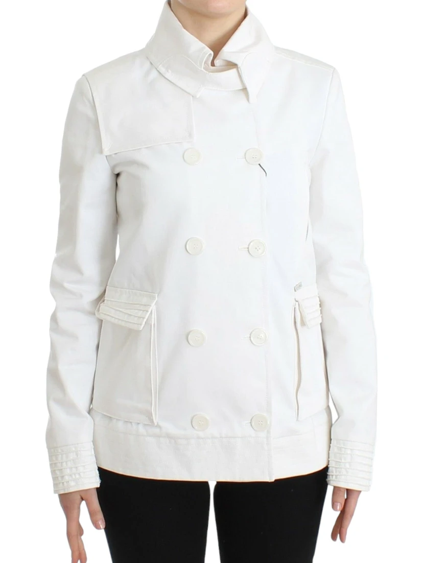 White Double Breasted Jacket Coat Blazer