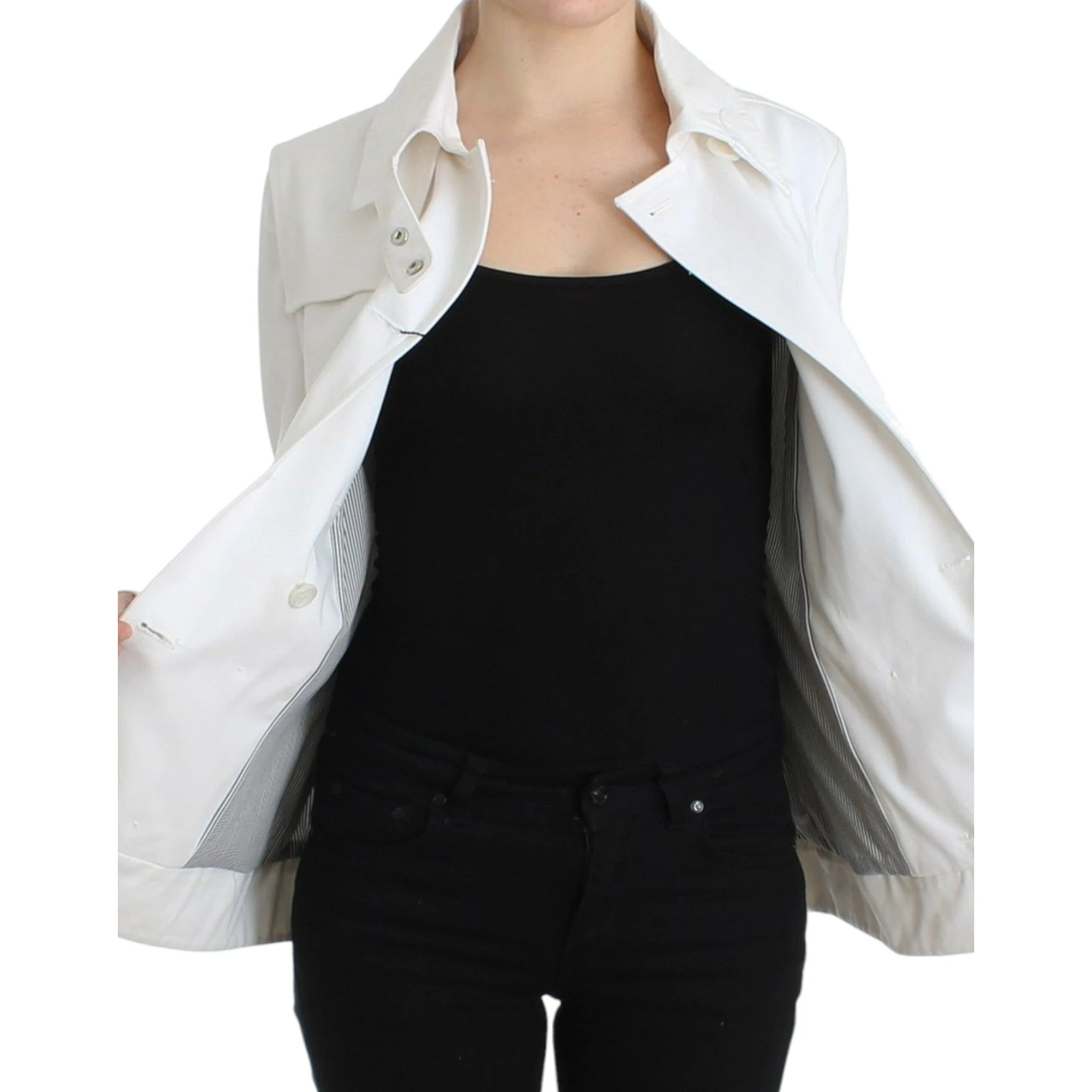 White Double Breasted Jacket Coat Blazer