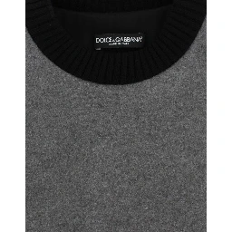 Gray Black Lace Wool Cashmere Sweater