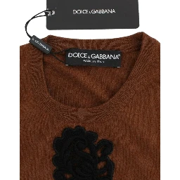 Brown Wool Black Lace Vest Sweater Top