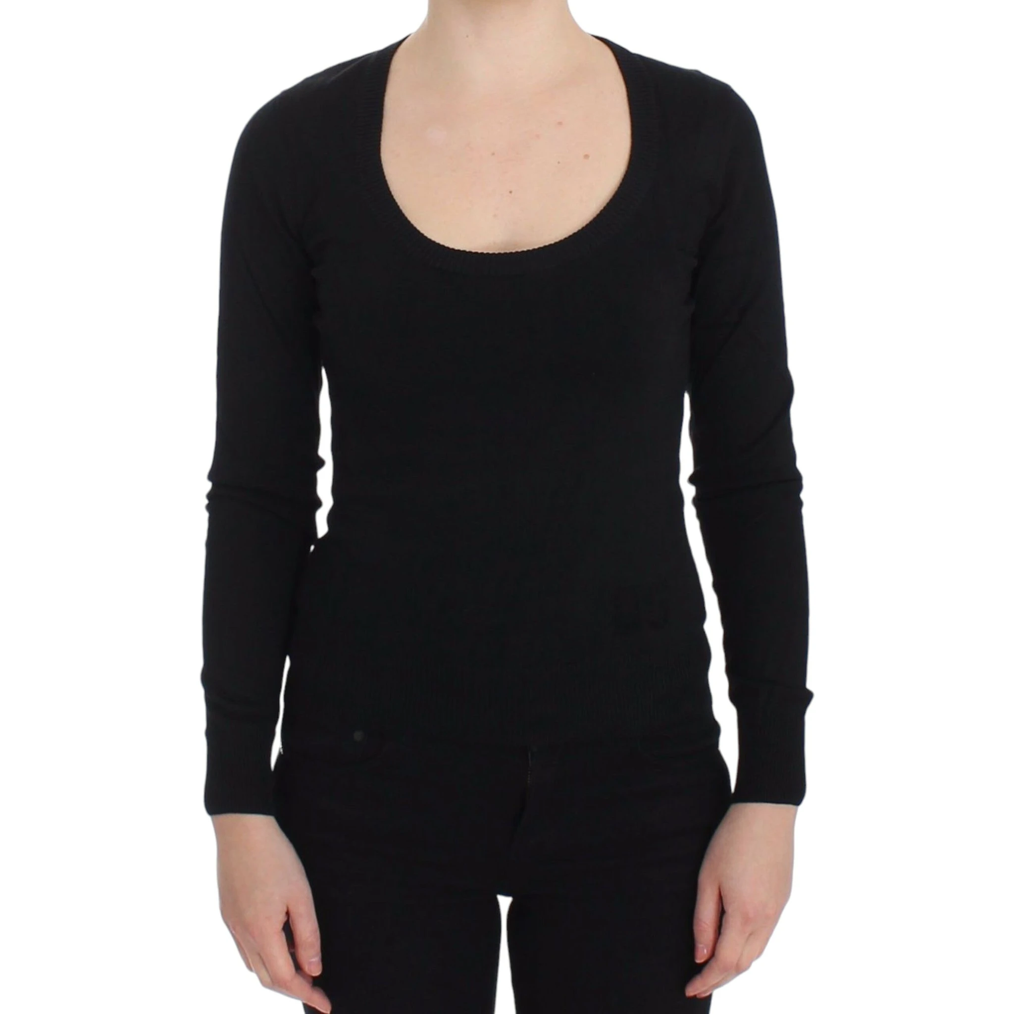 Black Cashmere Crewneck Sweater Pullover