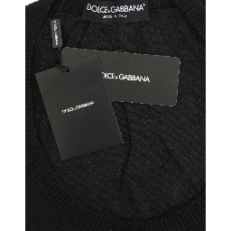 Black Cashmere Crewneck Sweater Pullover
