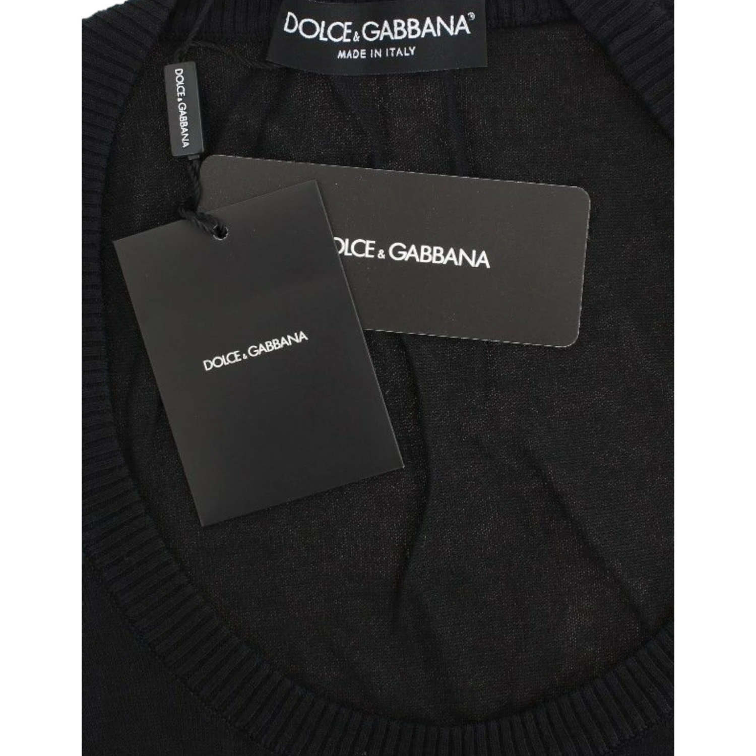 Black cashmere crewneck sweater pullover