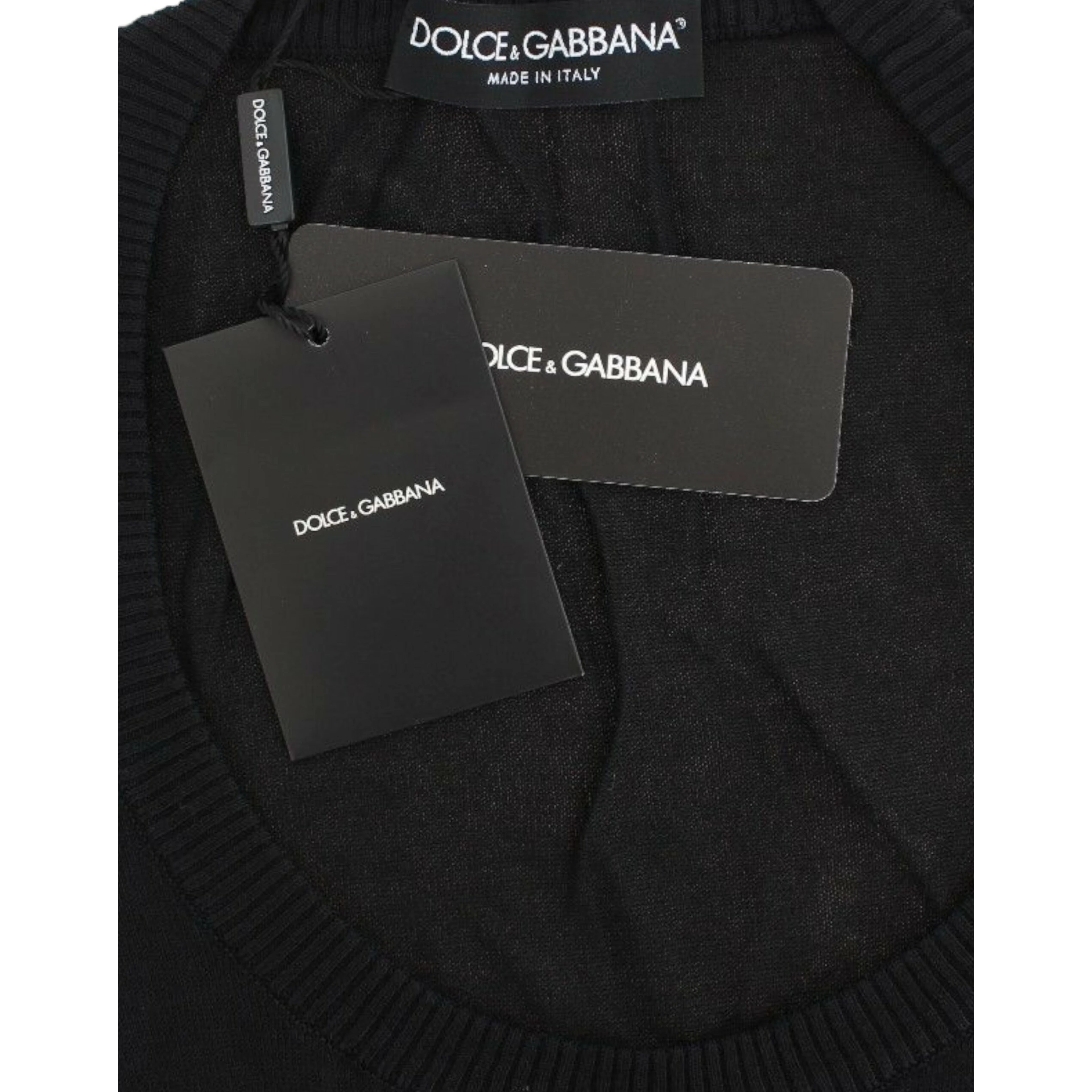 Black cashmere crewneck sweater pullover