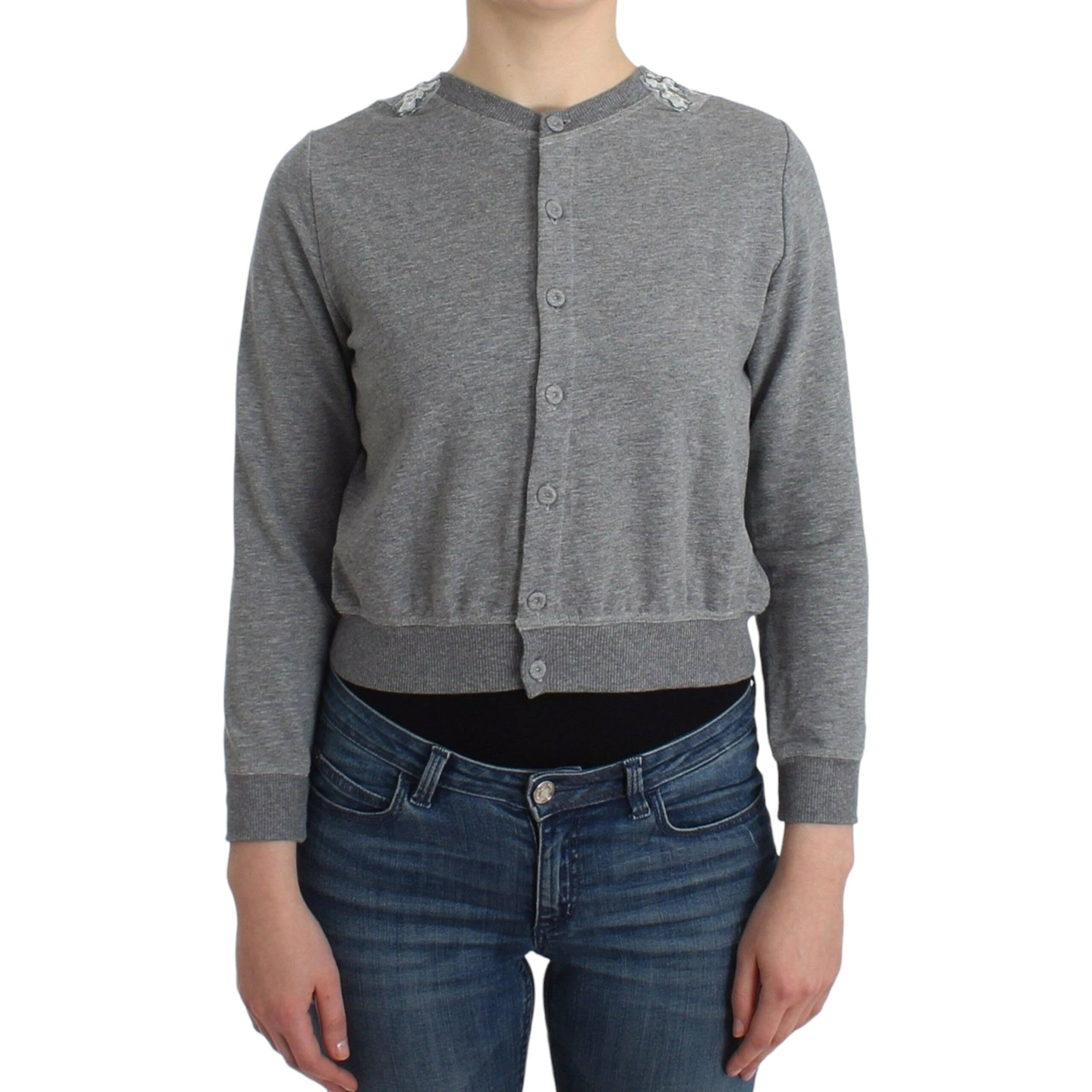 Lingerie Gray Lace Sweater Cardigan Top