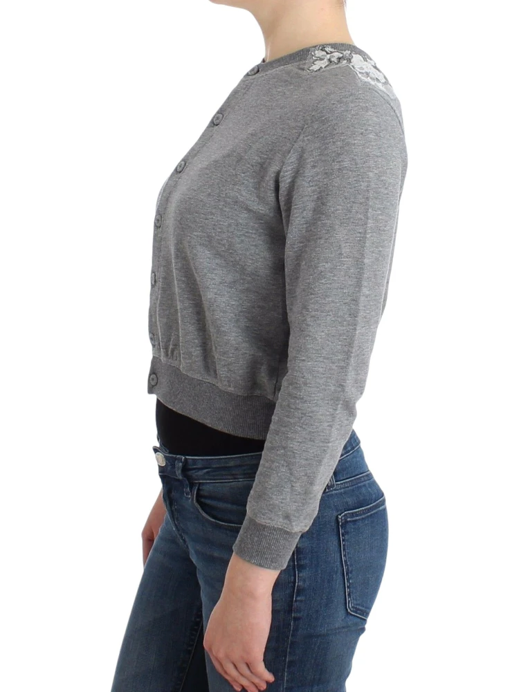 Lingerie Gray Lace Sweater Cardigan Top alternative