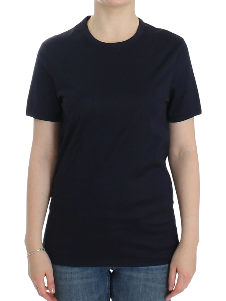 Lingerie Blue Crewneck Cotton Logo T-shirt