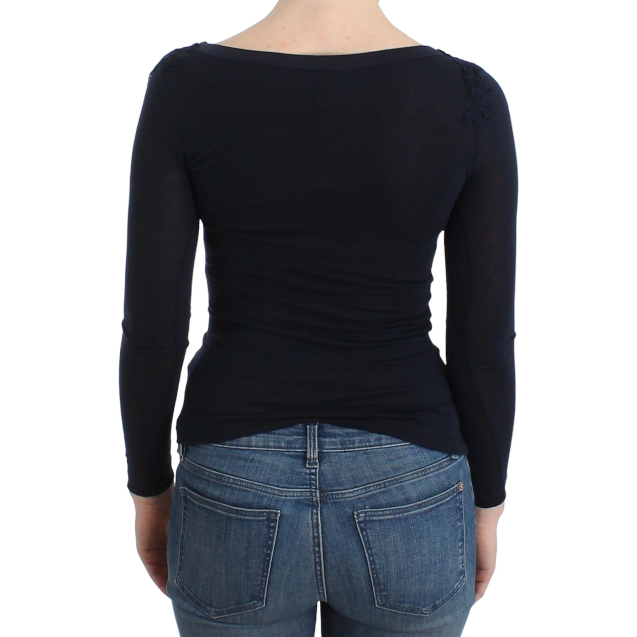 Lingerie Blue Top Blouse Jumper Lace Rayon