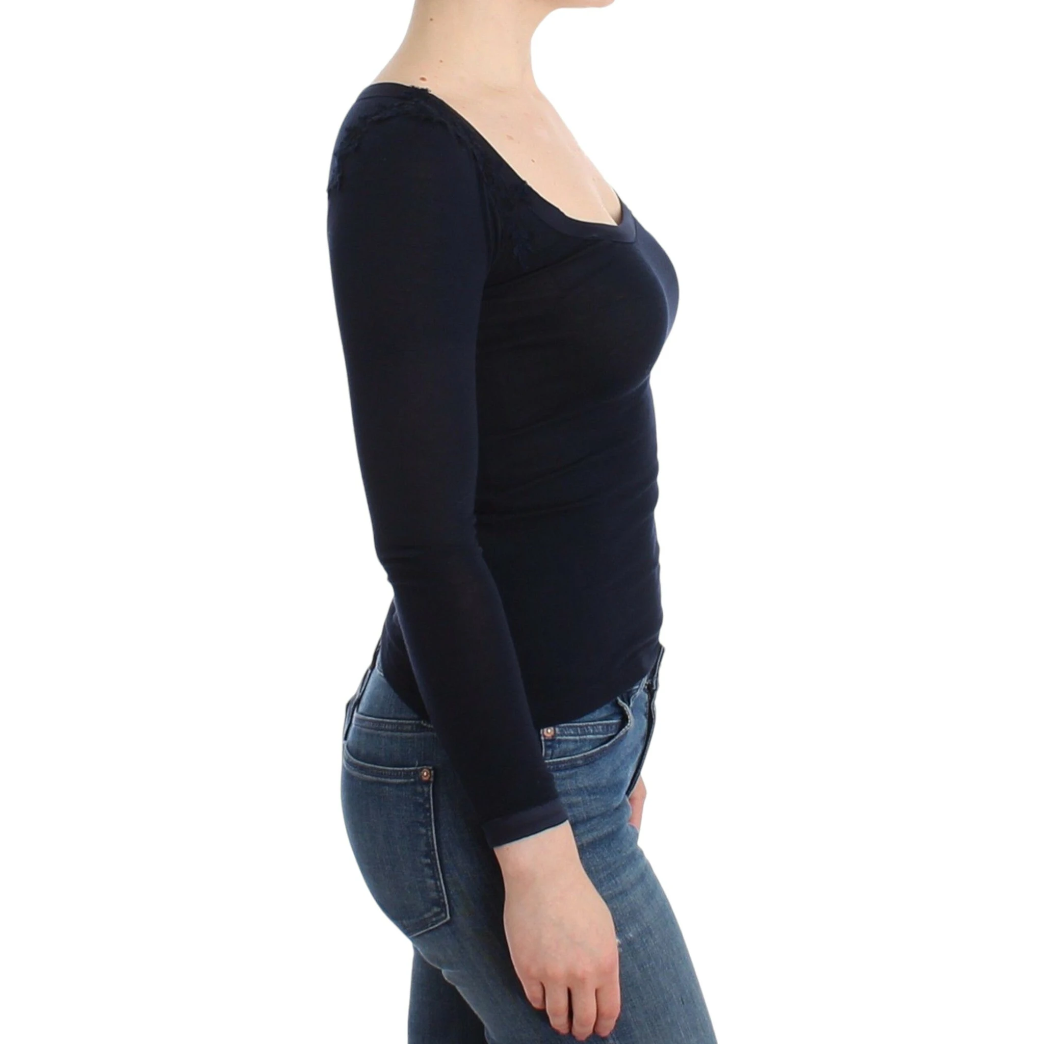 Lingerie Blue Top Blouse Jumper Lace Rayon