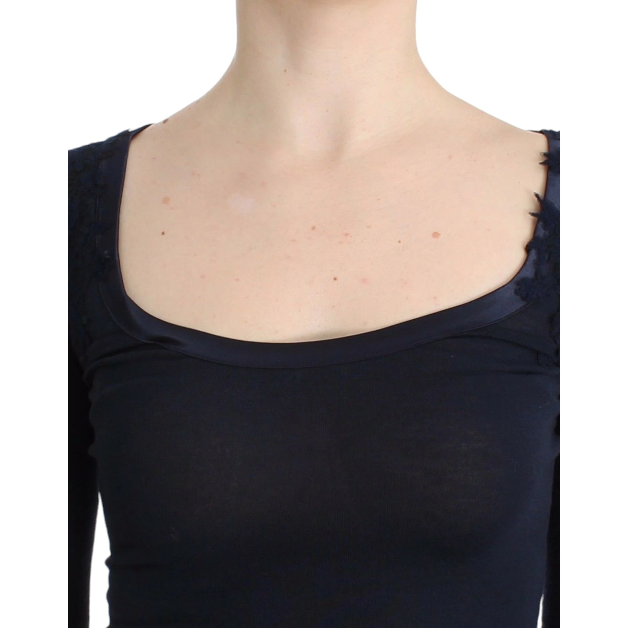 Lingerie Blue Top Blouse Jumper Lace Rayon