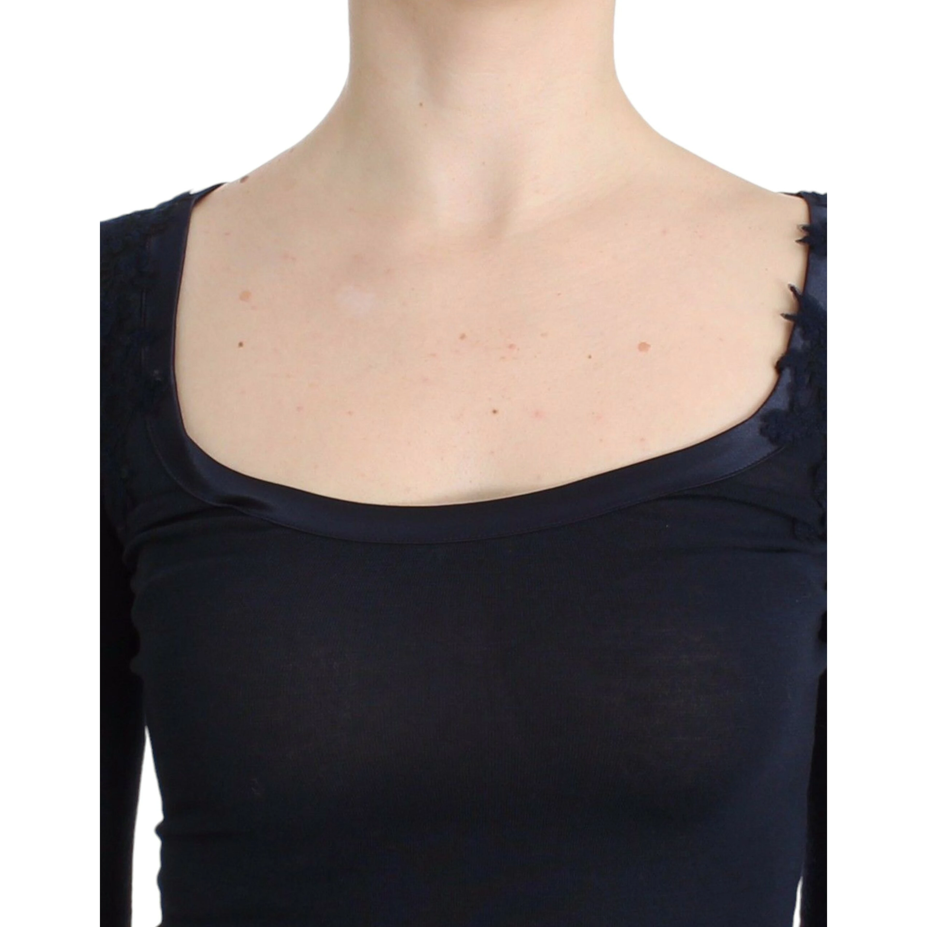 Lingerie Blue Top Blouse Jumper Lace Rayon