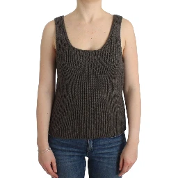 Gray Knit Top Knitted Sweater Merino Wool