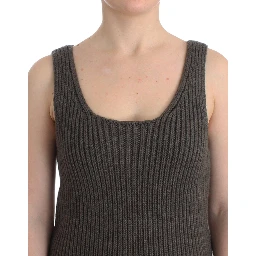 Gray Knit Top Knitted Sweater Merino Wool