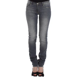 Gray Slim Jeans Denim Pants Skinny Leg Stretch