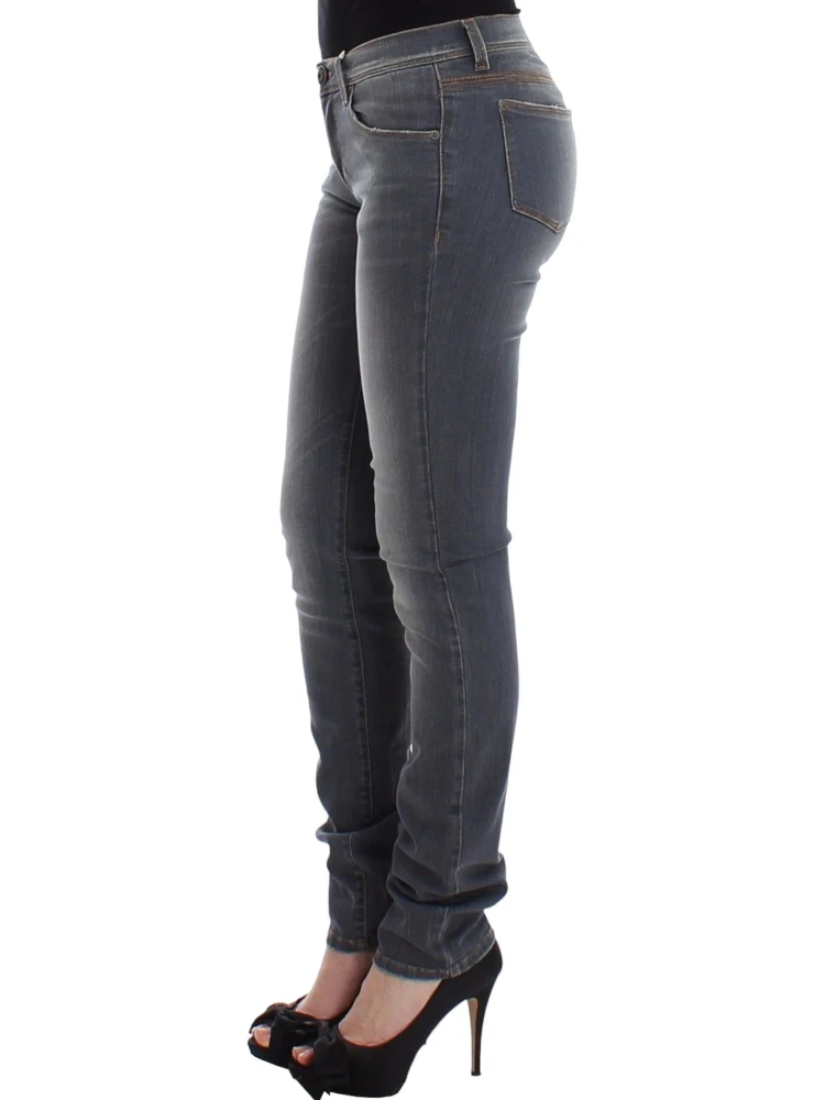 Gray Slim Jeans Denim Pants Skinny Leg Stretch alternative