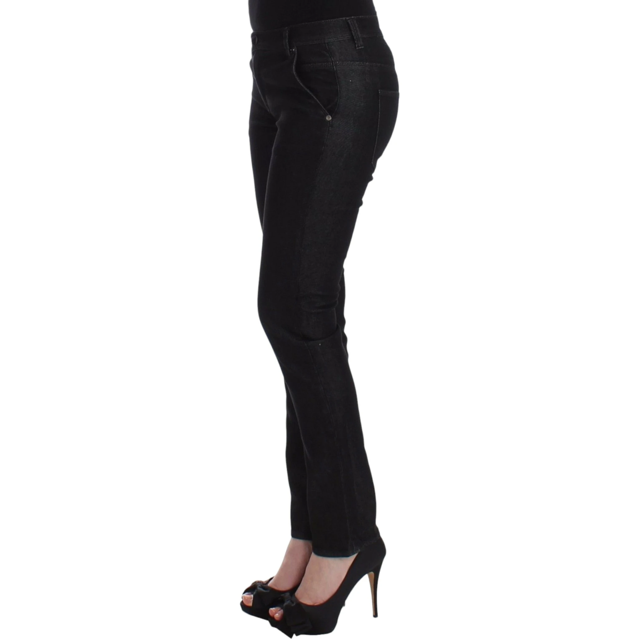 Black Slim Jeans Denim Pants Skinny Leg Stretch