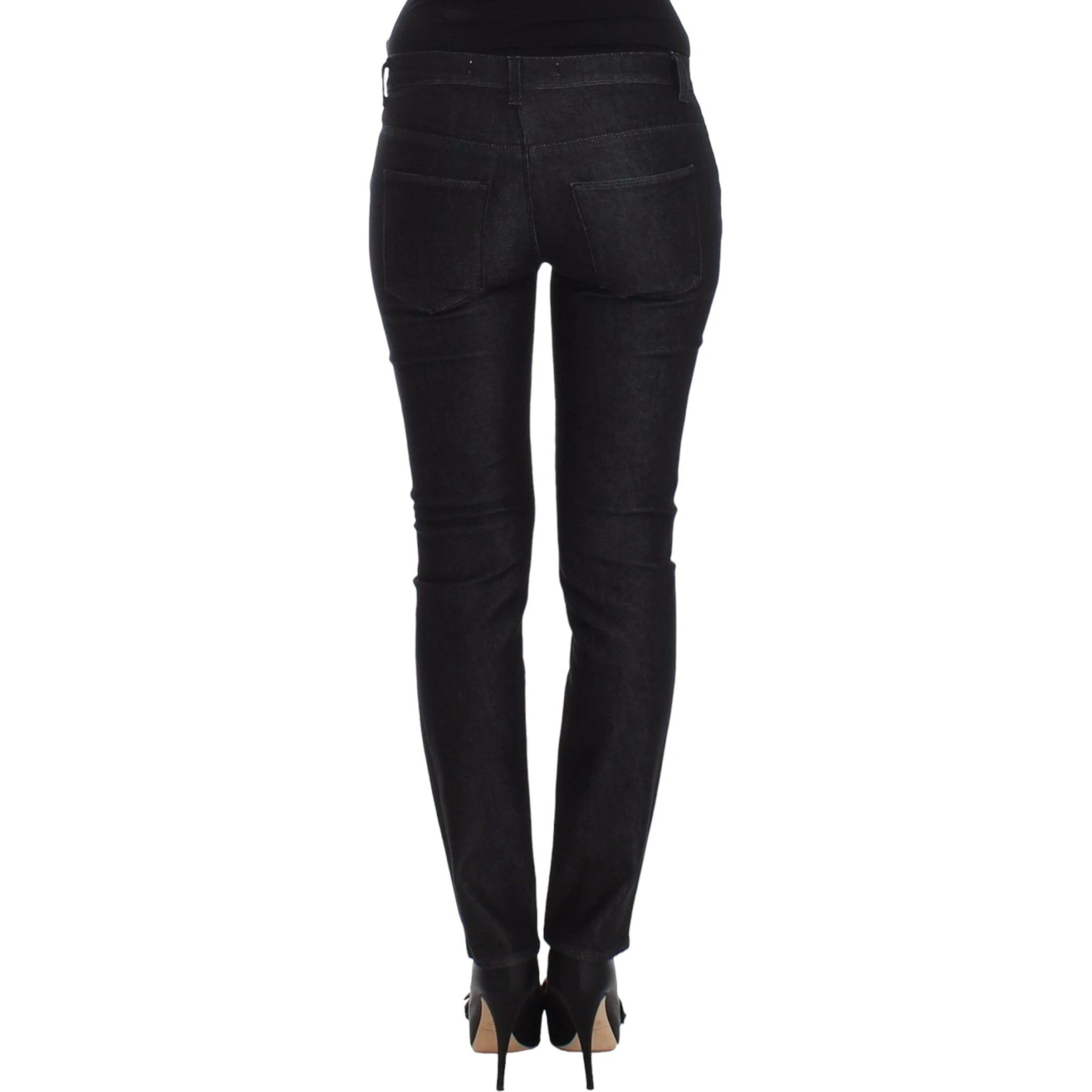 Black Slim Jeans Denim Pants Skinny Leg Stretch