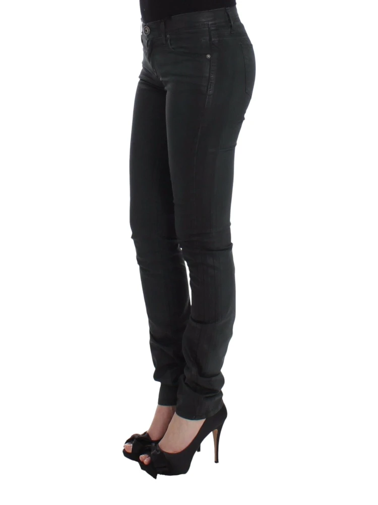 Green Slim Jeans Denim Pants Straight Leg Stretch alternative