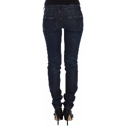 Blue Slim Jeans Denim Pants Skinny Leg Stretch