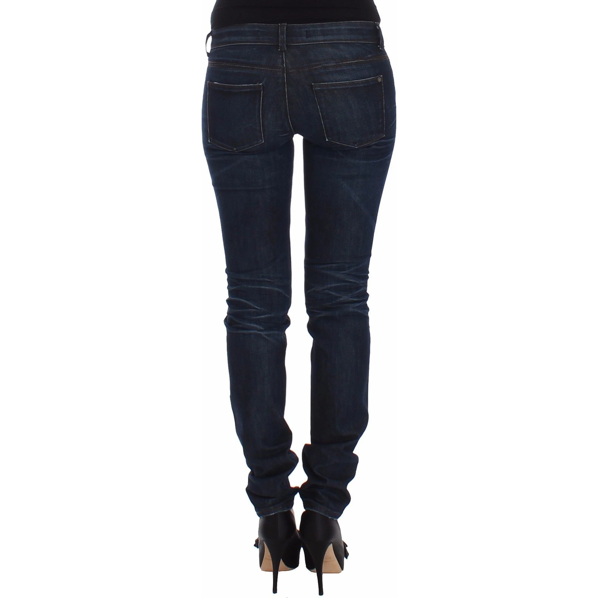 Blue Slim Jeans Denim Pants Skinny Leg Stretch