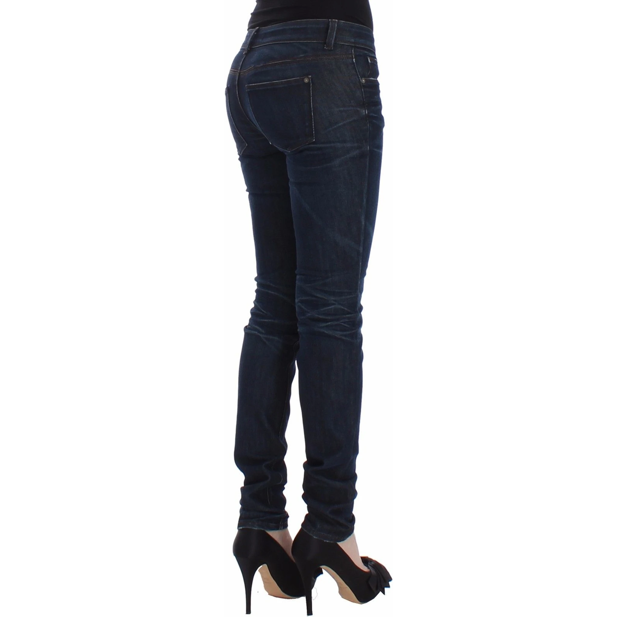 Blue Slim Jeans Denim Pants Skinny Leg Stretch