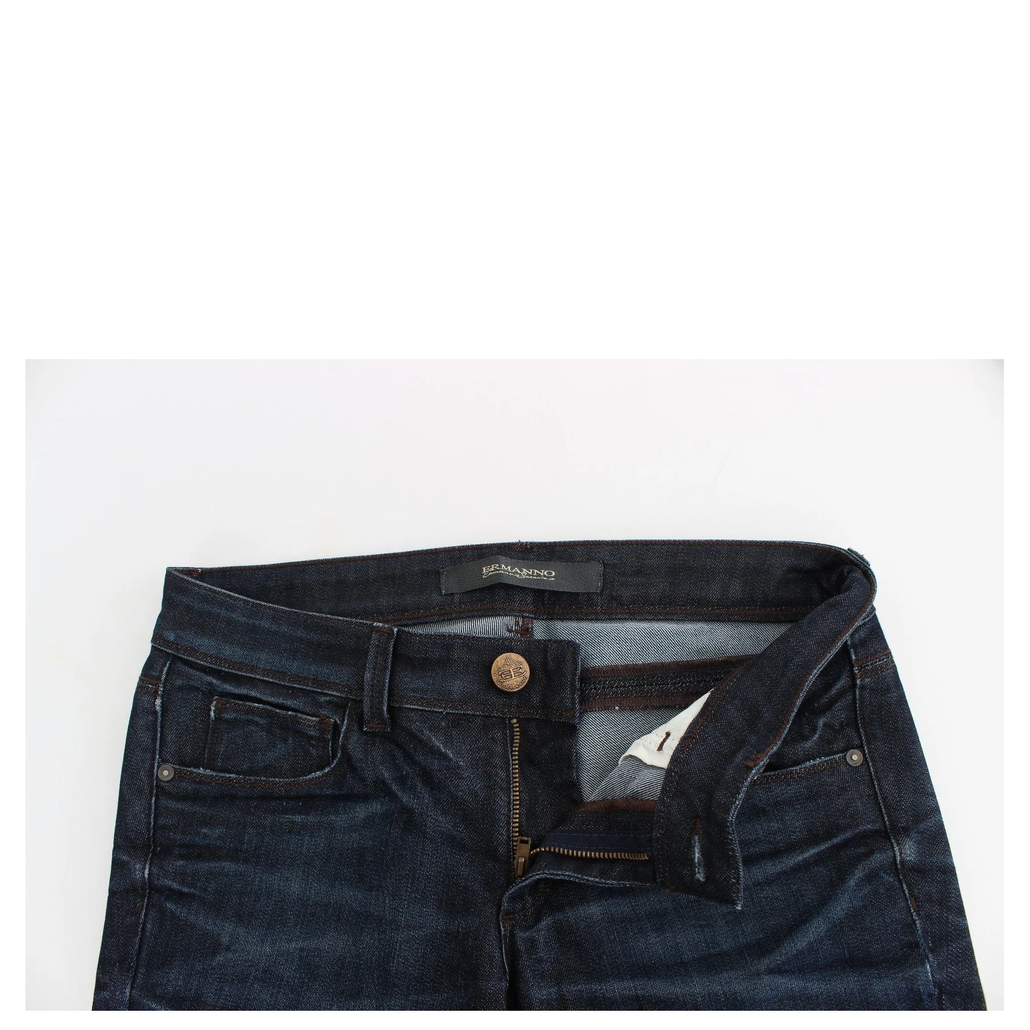 Blue Slim Jeans Denim Pants Skinny Leg Stretch