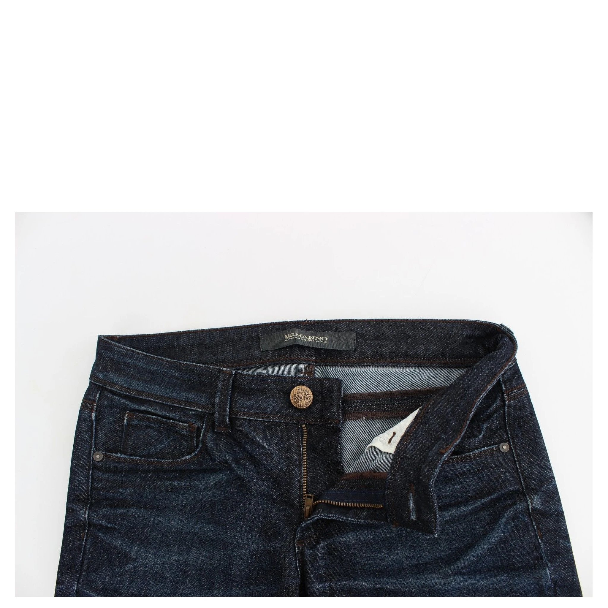 Blue Slim Jeans Denim Pants Skinny Leg Stretch