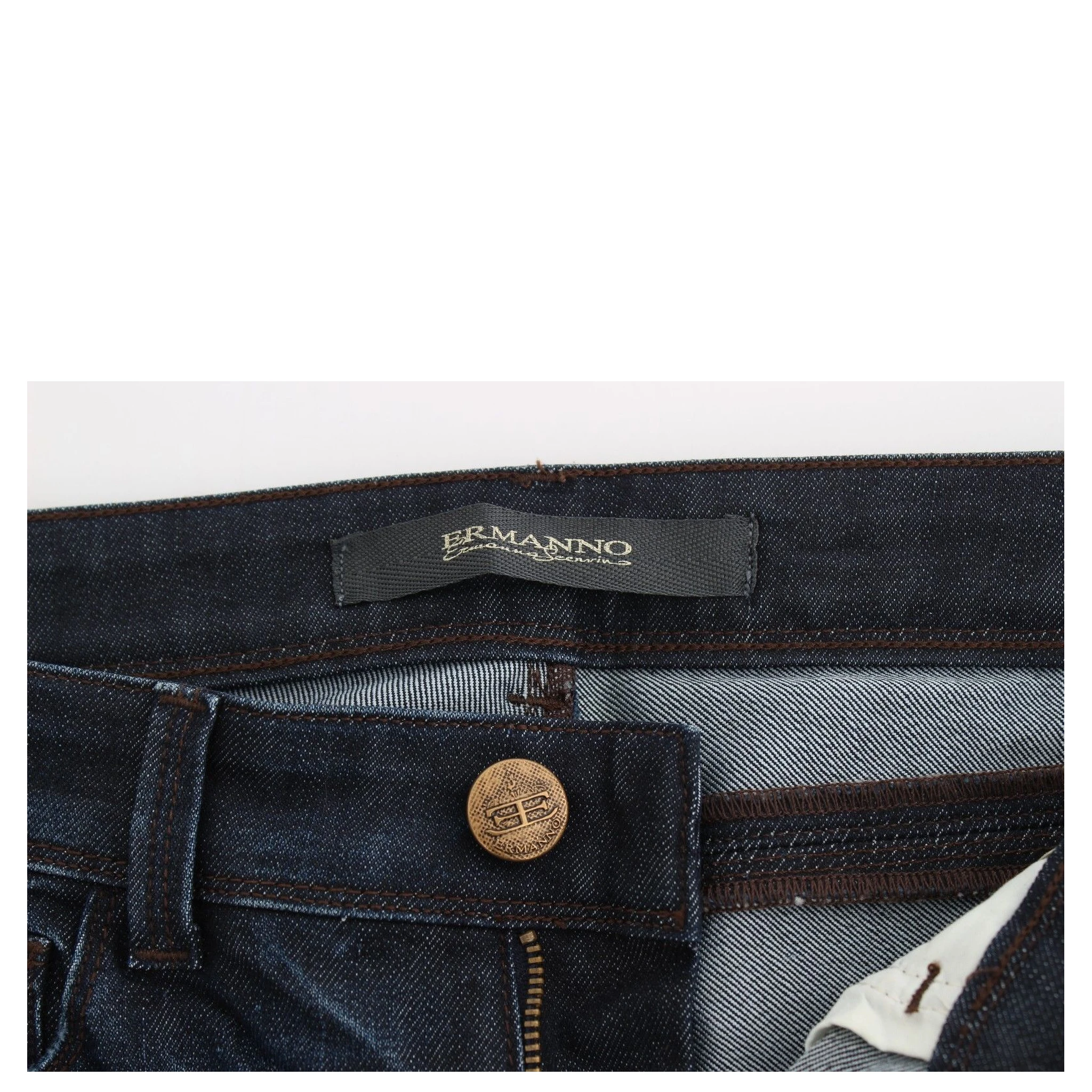 Blue Slim Jeans Denim Pants Skinny Leg Stretch