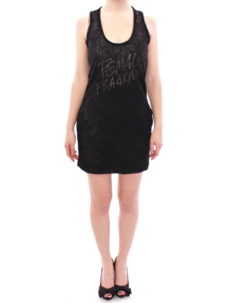 Black Lace Lined Stretch Mini Dress