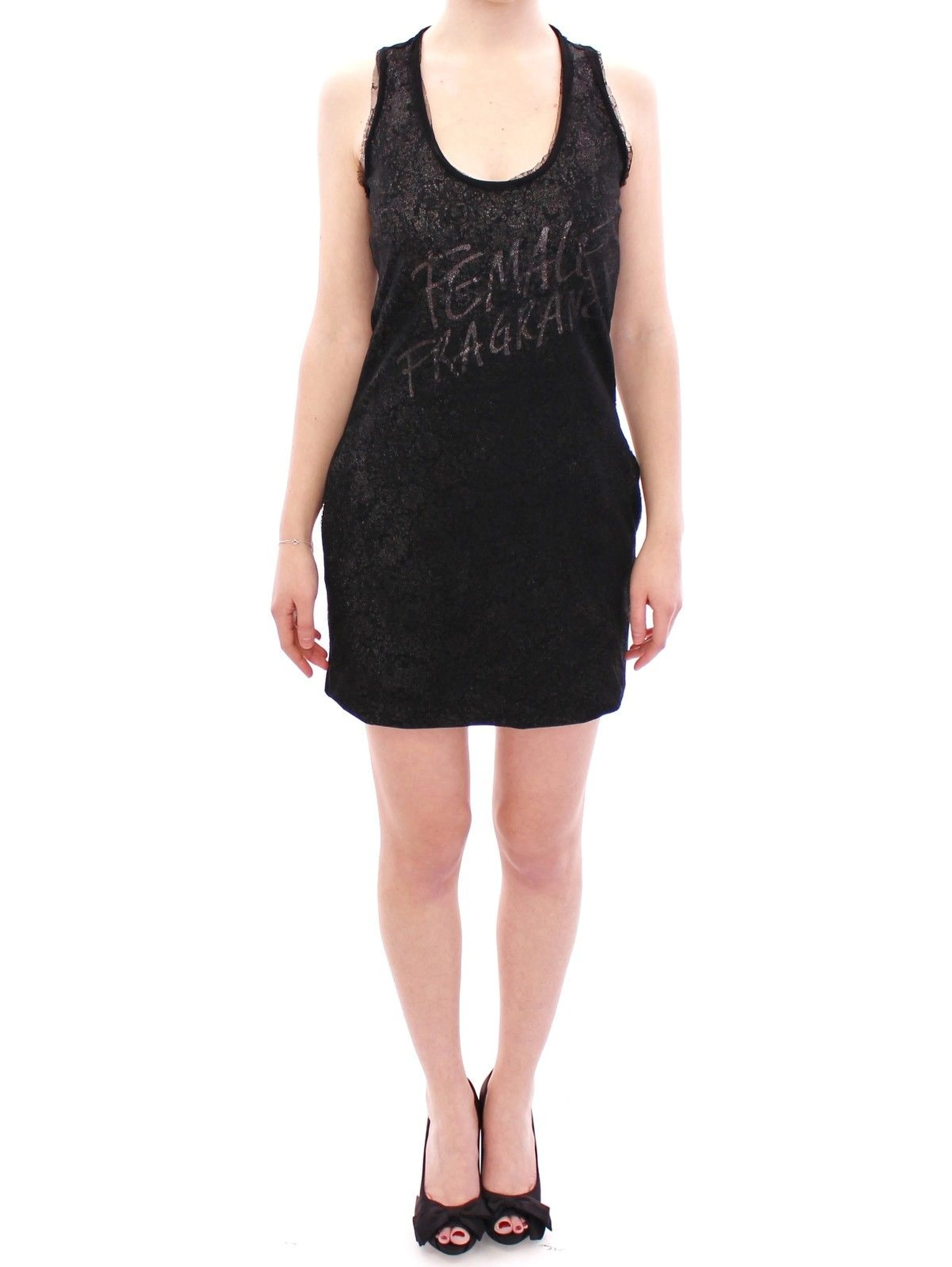 Black Lace Lined Stretch Mini Dress