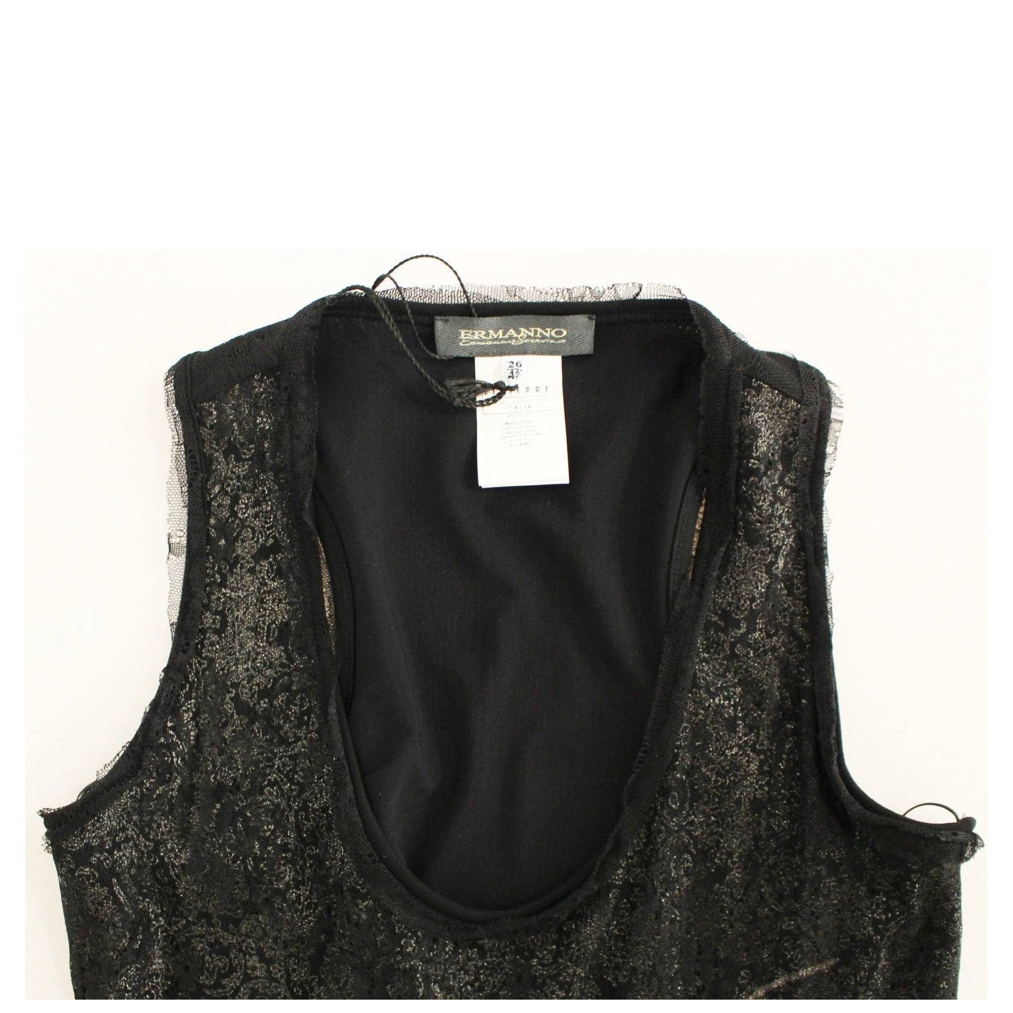 Black Lace Lined Stretch Mini Dress