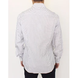 White Gray Striped Regular Fit Casual Shirt