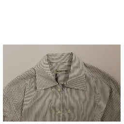 White Gray Striped Regular Fit Casual Shirt