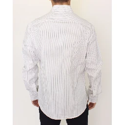 White Black Striped Regular Fit Casual Shirt