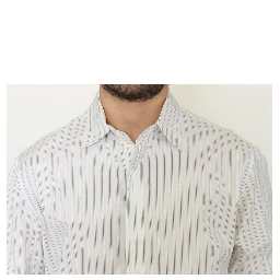 White Black Striped Regular Fit Casual Shirt
