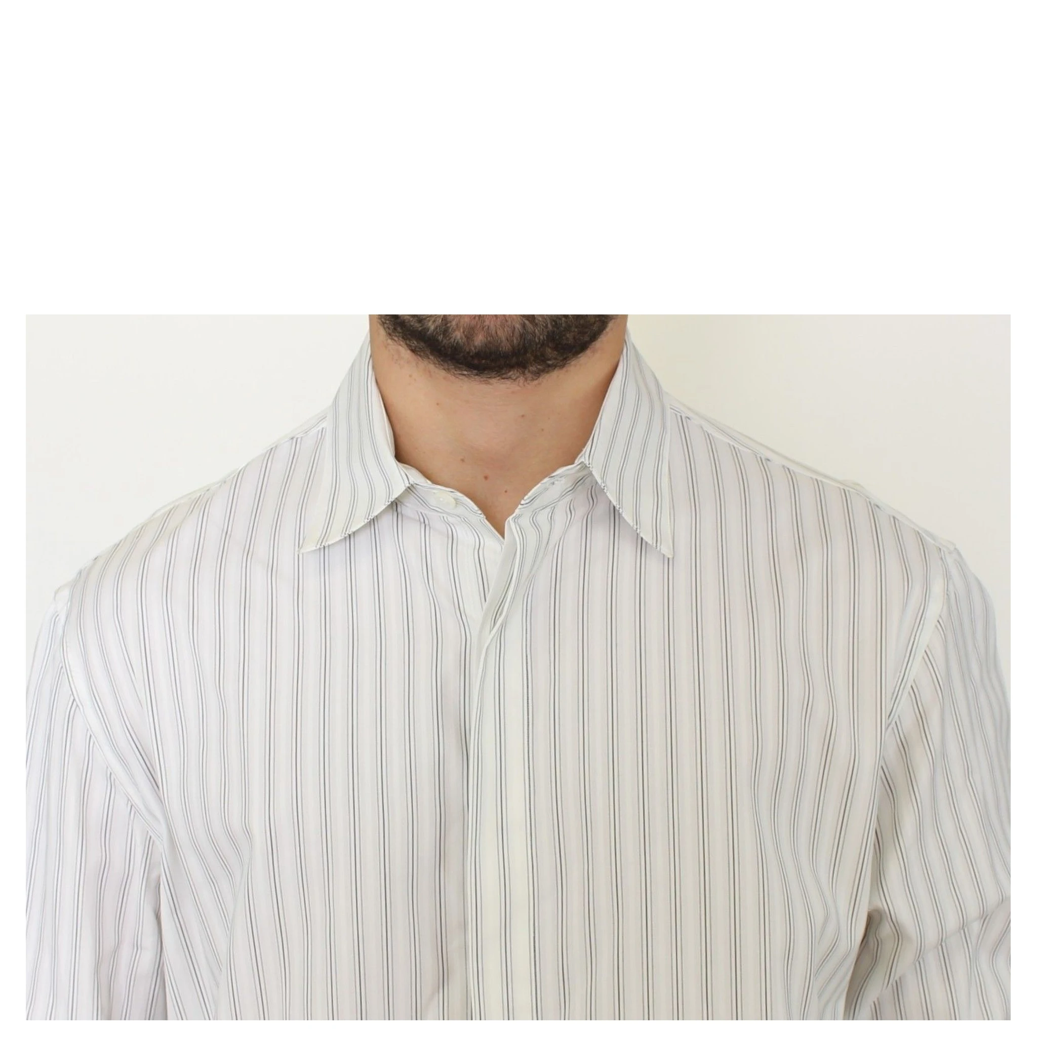 White Black Striped Regular Fit Casual Shirt