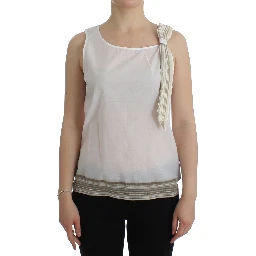 White Top Blouse Tank Shirt Sleeveless