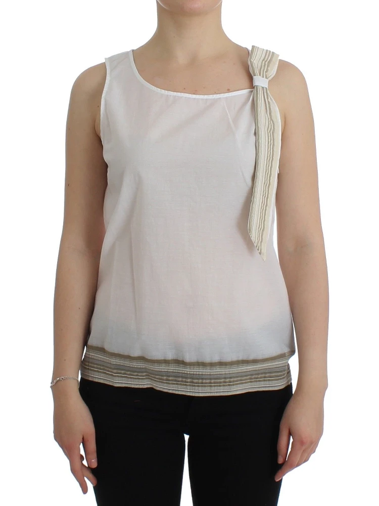 White Top Blouse Tank Shirt Sleeveless